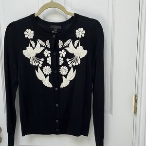 J crew embroidered cardigan